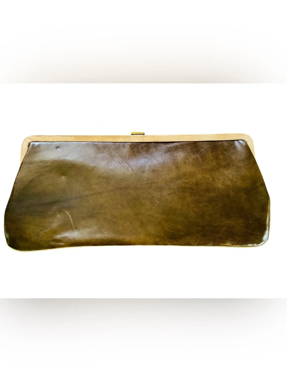 Pappagallo Vintage 70s Brown Leather Clutch with Gold Chain